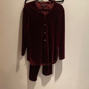 Karen Kane Deep burgundy Velvet Two Piece Set